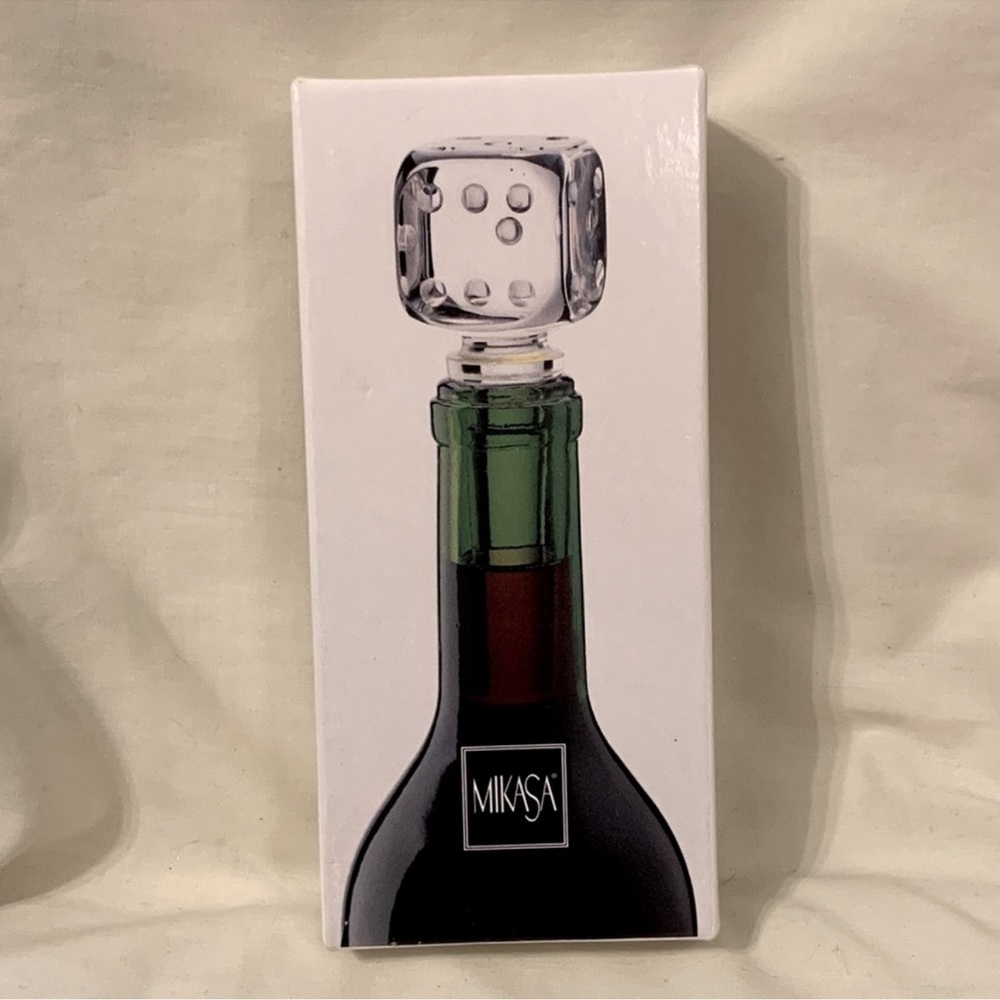 Mikasa Crystal Casino Dice Bottle Wine Stopper